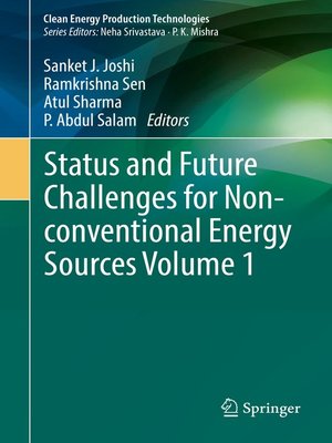 cover image of Status and Future Challenges for Non-conventional Energy Sources Volume 1